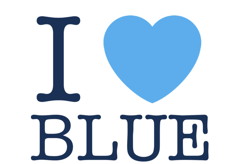 I Love Blue vierkant - Oceanz 3D Printing