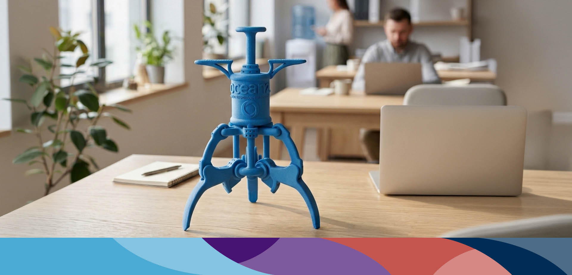 In één geheel 3D-geprint scharnier van PA12 beweegt direct na het ontpoederen